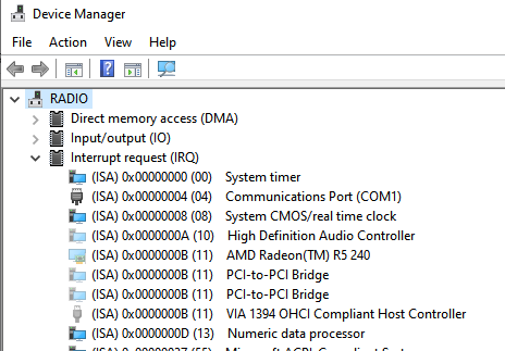 this  shows the ISA with the VIA 1394 OHCI